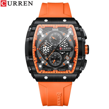 Relógio Curren 8442 Quartzo Silicone Moda 3ATM