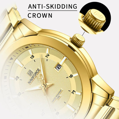 ⌚ Relógio NAVIFORCE 8029 Quartzo Aço Inoxidável Esporte 3ATM