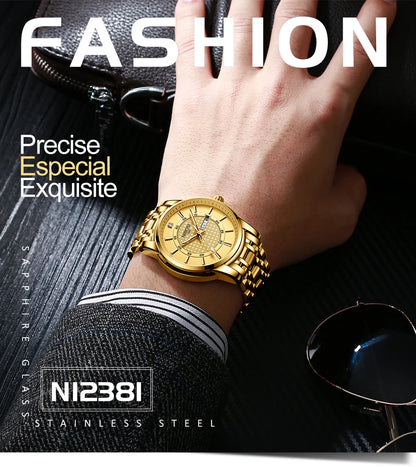 🕰️✨Relógio Masculino NIBOSI 2381 ⌚ Luxo e Estilo Clássico | Ponteiros Luminosos + Data Automática