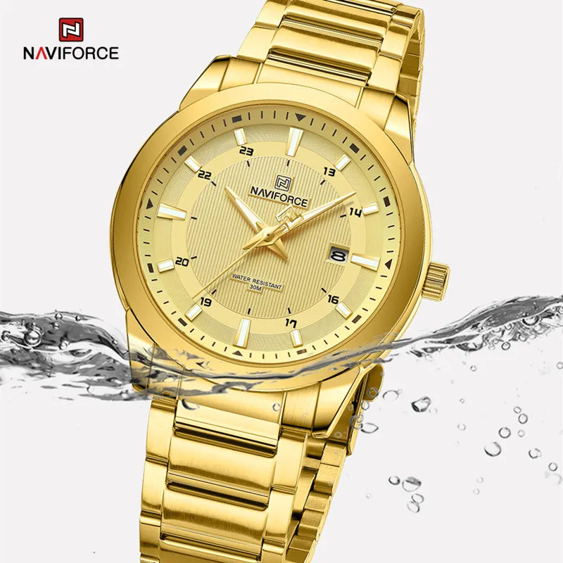 ⌚ Relógio NAVIFORCE 8029 Quartzo Aço Inoxidável Esporte 3ATM