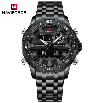 ⌚ Relógio NAVIFORCE NF9234 Luxo Analógico Digital Aço Inoxidável 3ATM