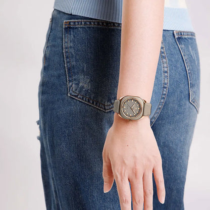 ⌚🌸Relógio Feminino NAVIFORCE NF5061 – Design Minimalista, Pulseira de Silicone, Resistente à Água