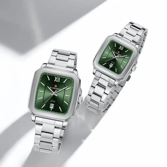 ⌚ Relógio NAVIFORCE NF9239 Casual Aço Inoxidável Quartzo Lovers 3ATM