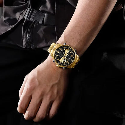 ⌚ Relógio NAVIFORCE NF9234 Luxo Analógico Digital Aço Inoxidável 3ATM