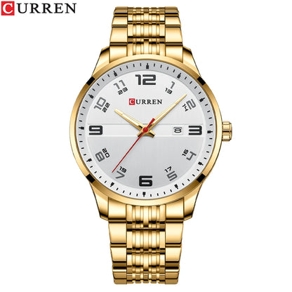 🕰️✨Relógio Masculino CURREN 8411 ⌚ Estilo Moderno e Robusto | Data Automática + Resistente à Água 3ATM