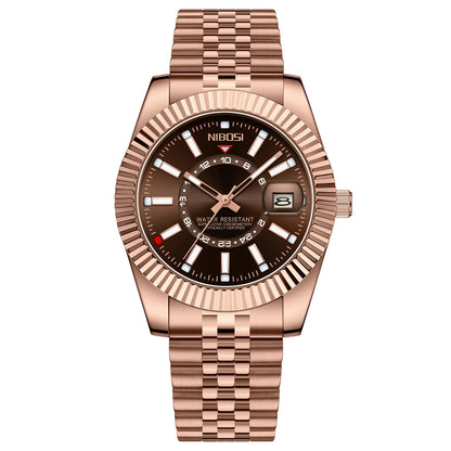 🕰️✨NIBOSI 2638 Luxus-Quarz-Herrenuhr 🏆 Wasserdicht ⌚ Römisches Zifferblatt + Kalender