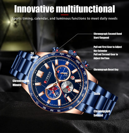 Relógio CURREN 8418 Masculino ⌚ Esportivo e Elegante