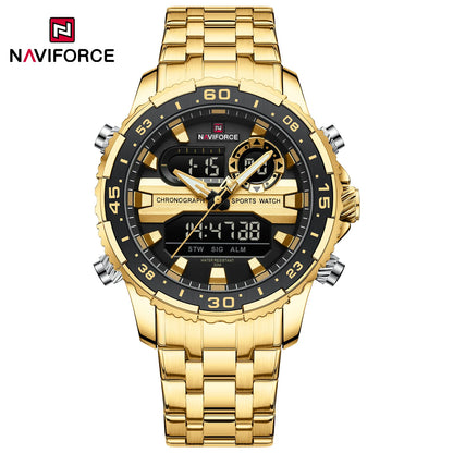⌚ Relógio NAVIFORCE NF9234 Luxo Analógico Digital Aço Inoxidável 3ATM