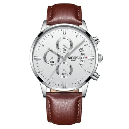 ⌚ NIBOSI 2309 Herren Luxus Chronograph Multifunktions 3ATM Uhr