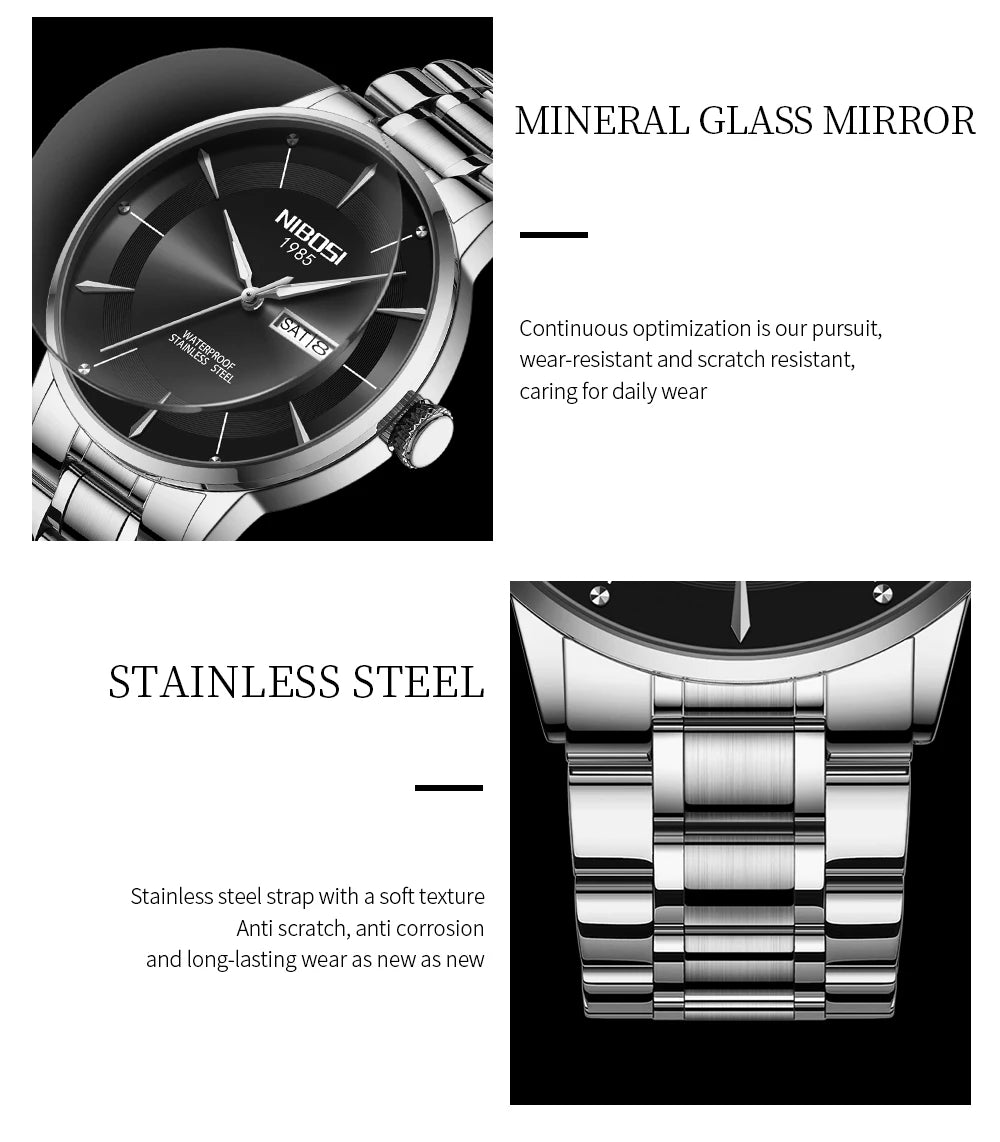 ⌚ Relógio NIBOSI 2607 Masculino Simples e Resistente 3ATM