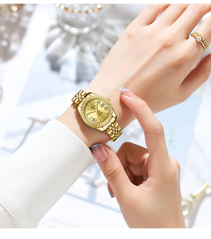 ⌚ Kit 2 Relógios Feminino e Masculino NIBOSI 2678 Casal 💖 Luxo Elegante | Cronógrafo ✨ | Aço Inoxidável 💎 | Estilo e Sofisticação