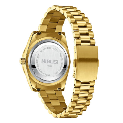 🕰️✨Relógio Masculino NIBOSI 2678 ⌚ Estilo Luxo com Pulseira em Aço Inoxidável | Resistente e Elegante