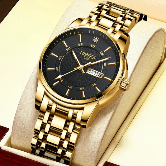 🕰️✨Relógio Masculino NIBOSI 2381 ⌚ Luxo e Estilo Clássico | Ponteiros Luminosos + Data Automática