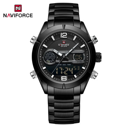 ⌚🔥Relógio Masculino NAVIFORCE NF9232 – Luxo e Desempenho, Aço Inoxidável, Analógico-Digital