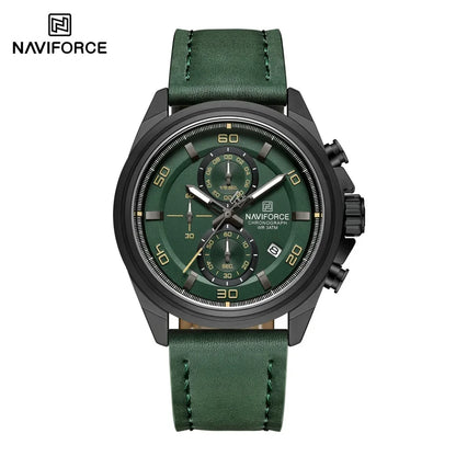 ⌚ Relógio NAVIFORCE NF8075 Masculino Couro – Cronógrafo e Ponteiros Luminosos