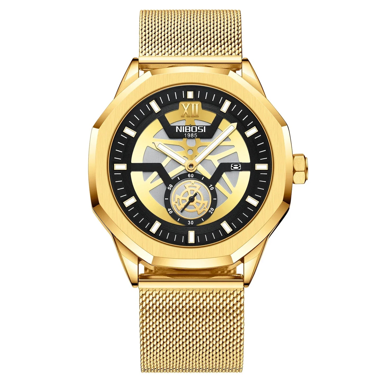 🕰️✨Relógio Masculino NIBOSI 2518 ⌚ Luxo com Pulseira em Aço Inoxidável | Cronógrafo + Resistente e Sofisticado