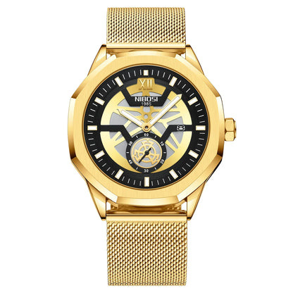 🕰️✨Relógio Masculino NIBOSI 2518 ⌚ Luxo com Pulseira em Aço Inoxidável | Cronógrafo + Resistente e Sofisticado