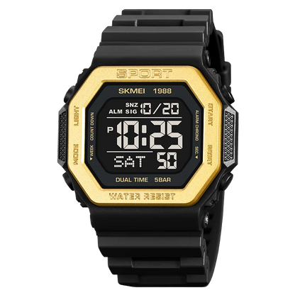 ⌚ Relógio Masculino Esportivo SKMEI 1988 🏃‍♂️ Digital com Luz de Fundo 💡 | Alarme, Cronômetro e Contagem Regressiva ⏱️ | À Prova D’Água 5ATM 💦 | Estilo Militar Tático ⚔️