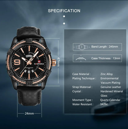 ⌚ Relógio Masculino NAVIFORCE NF9117S – Elegância Robusta com Funcionalidade Total