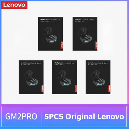 Kit com 5 Fones Lenovo GM2 Pro 🎮 Fones Bluetooth 5.3 TWS com Microfone – Som Hi-Fi para Jogos, Chamadas e Música
