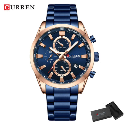 ⌚ Relógio Curren 8445 Moda e Casual Cronógrafo Quartzo 3ATM