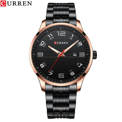 🕰️✨Relógio Masculino CURREN 8411 ⌚ Estilo Moderno e Robusto | Data Automática + Resistente à Água 3ATM