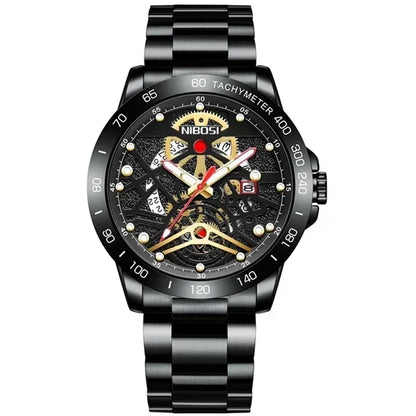 🕰️✨NIBOSI 2388 Herren-Quarzuhr ⌚ Luxus und Business 🏆 Leuchtzeiger + Automatisches Datum