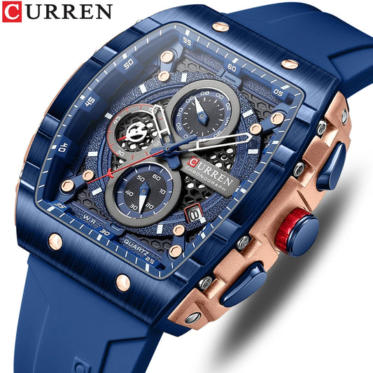Relógio Curren 8442 Quartzo Silicone Moda 3ATM