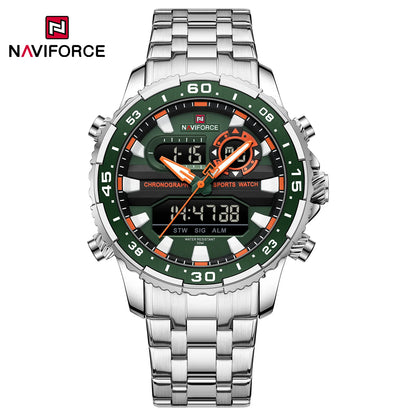 ⌚ Relógio NAVIFORCE NF9234 Luxo Analógico Digital Aço Inoxidável 3ATM