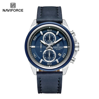 ⌚ Relógio NAVIFORCE NF8075 Masculino Couro – Cronógrafo e Ponteiros Luminosos