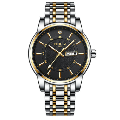 🕰️✨Relógio Masculino NIBOSI 2381 ⌚ Luxo e Estilo Clássico | Ponteiros Luminosos + Data Automática