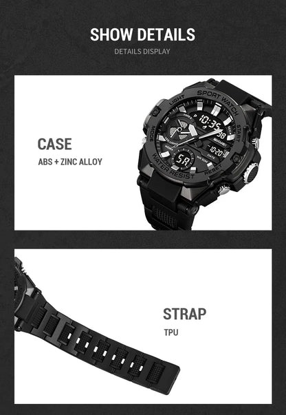 🕶️ Relógio Masculino SKMEI 2328 ⌚ Analógico + Digital 💥 Estilo Militar 🪖 Esportivo 🏋️‍♂️ à Prova d’Água 5ATM 💦 com Cronômetro, Alarme e Luz LED 🔦 | Pulseira PU Super Resistente 💪
