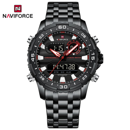 ⌚ Relógio NAVIFORCE NF9234 Luxo Analógico Digital Aço Inoxidável 3ATM