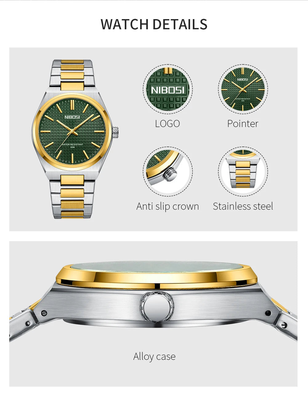 ⌚ NIBOSI 2663 Uhr – Schlichter Luxus mit quadratischem Design ✨🕶️
