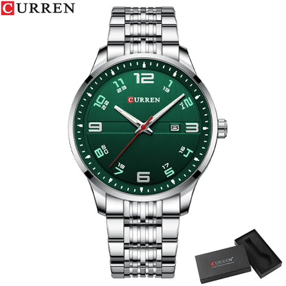 🕰️✨Relógio Masculino CURREN 8411 ⌚ Estilo Moderno e Robusto | Data Automática + Resistente à Água 3ATM
