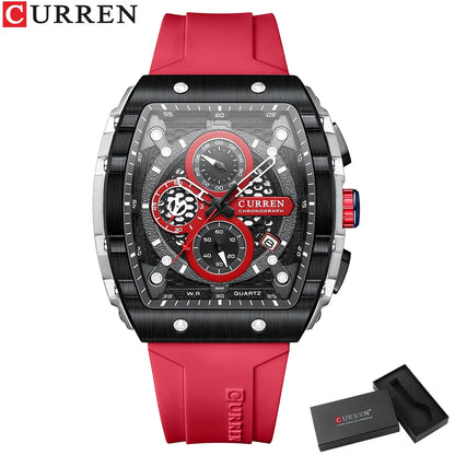 Relógio Curren 8442 Quartzo Silicone Moda 3ATM