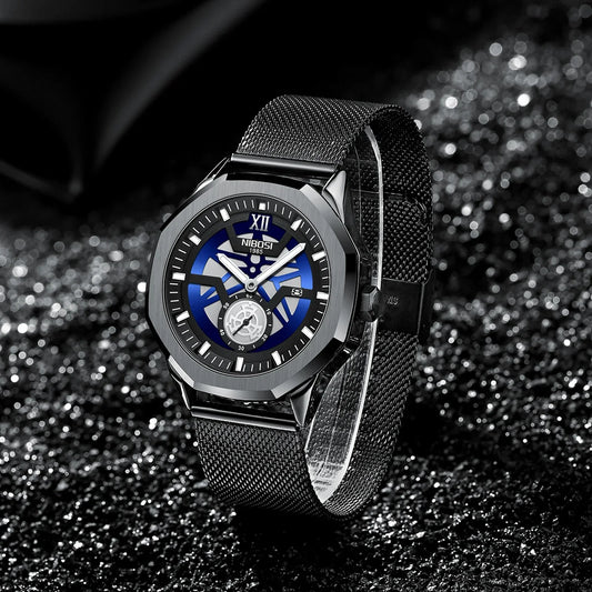 🕰️✨Relógio Masculino NIBOSI 2518 ⌚ Luxo com Pulseira em Aço Inoxidável | Cronógrafo + Resistente e Sofisticado