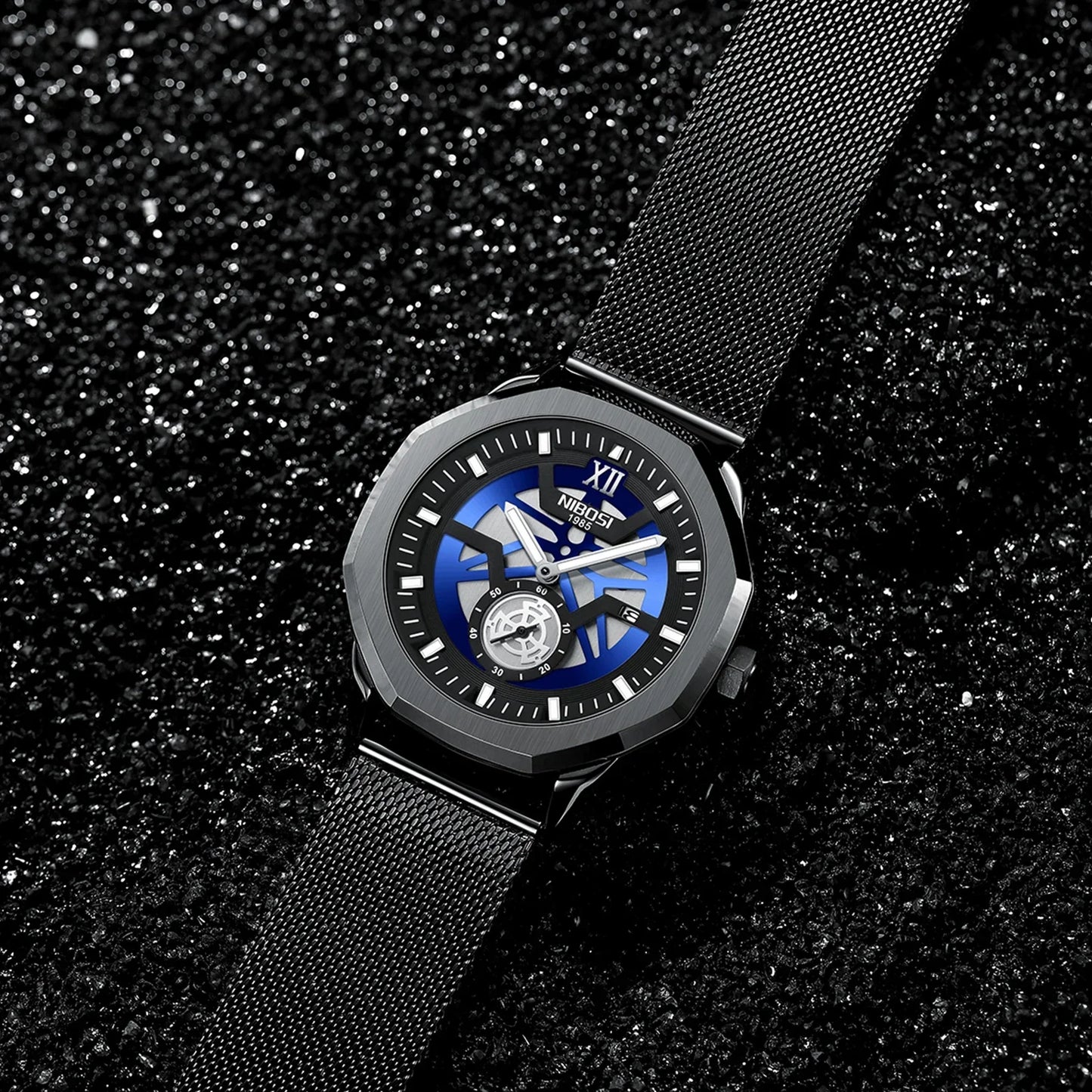 🕰️✨Relógio Masculino NIBOSI 2518 ⌚ Luxo com Pulseira em Aço Inoxidável | Cronógrafo + Resistente e Sofisticado
