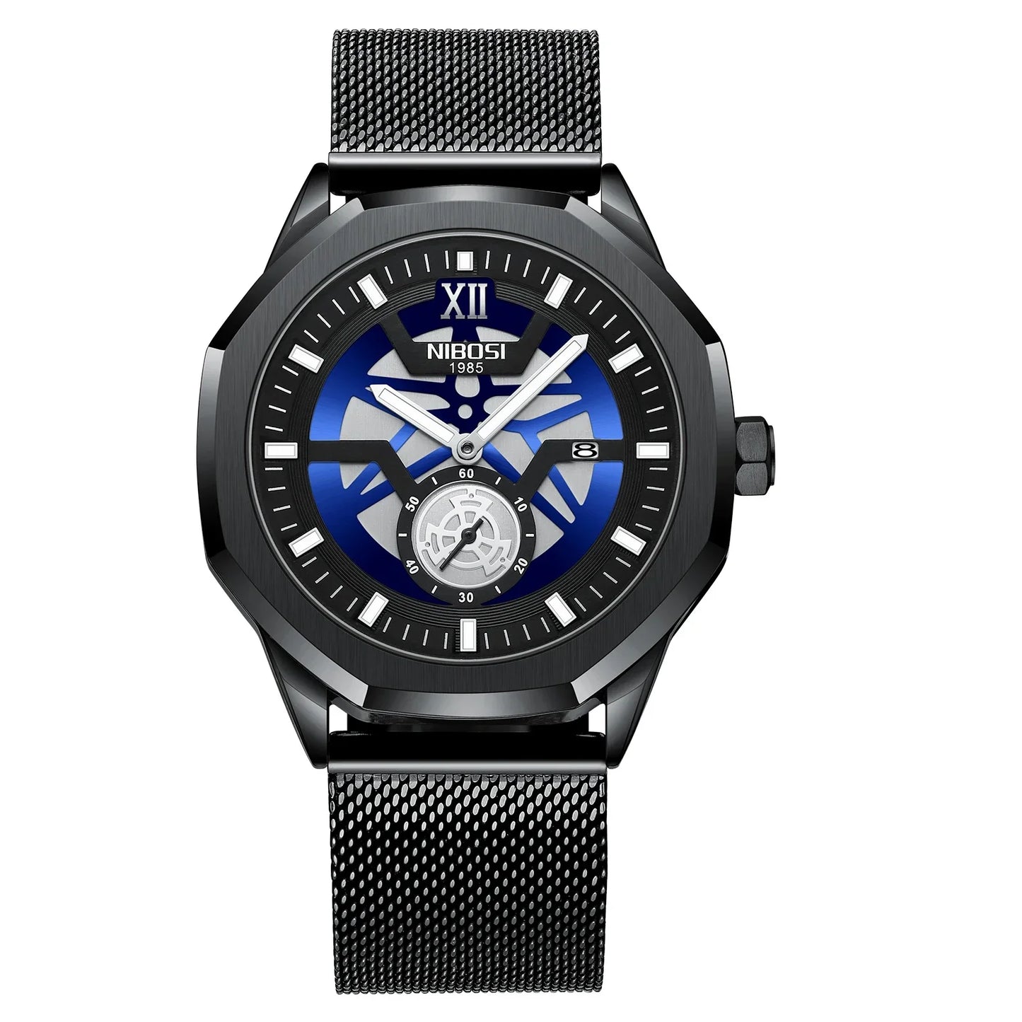🕰️✨Relógio Masculino NIBOSI 2518 ⌚ Luxo com Pulseira em Aço Inoxidável | Cronógrafo + Resistente e Sofisticado