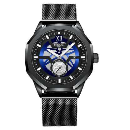 🕰️✨Relógio Masculino NIBOSI 2518 ⌚ Luxo com Pulseira em Aço Inoxidável | Cronógrafo + Resistente e Sofisticado
