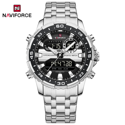 ⌚ Relógio NAVIFORCE NF9234 Luxo Analógico Digital Aço Inoxidável 3ATM